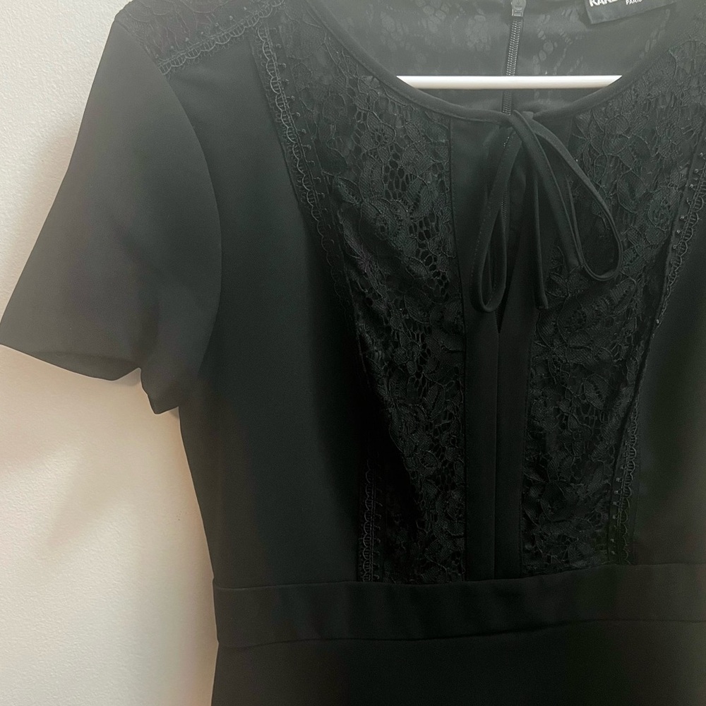 Karl Lagerfeld Paris 🌹 Lace Bib Sheath Dress - Picture 5 of 6